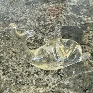 Clear Glass Whale/Dolphin Figurine